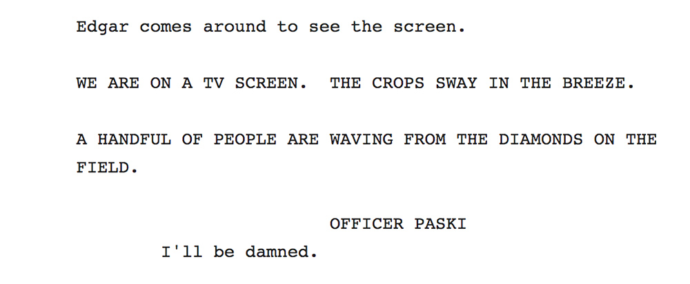 Example of a subheader in the Signs script