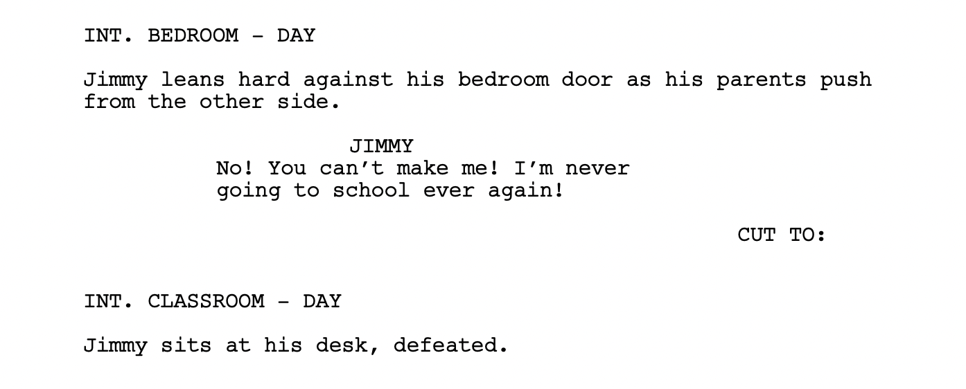 Example of shot transition